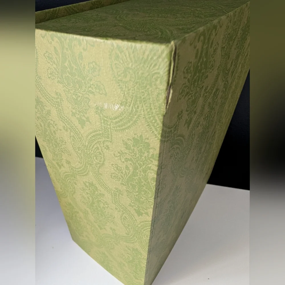 Gucci Green Paisley Gift Box, Ribbon, and Tissue Paper